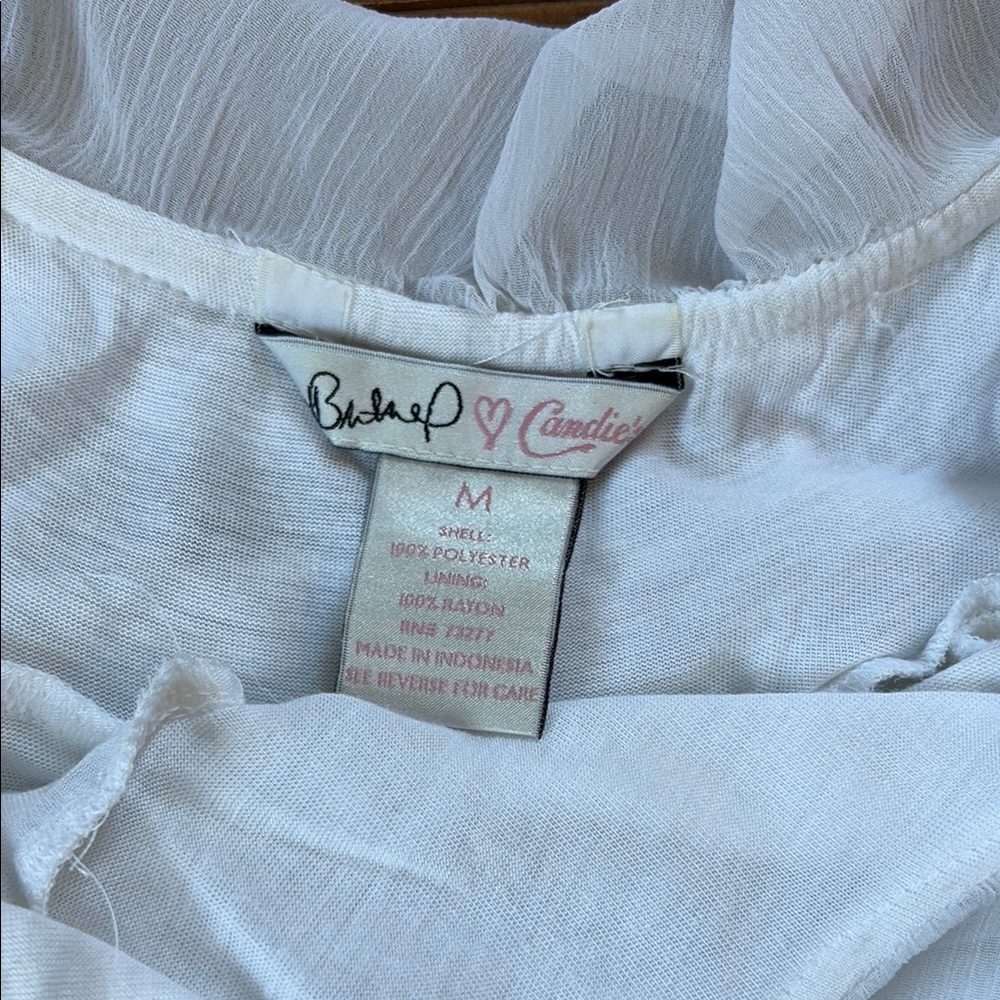 White Ruffled Sleeveless Top - Picture 2 of 3